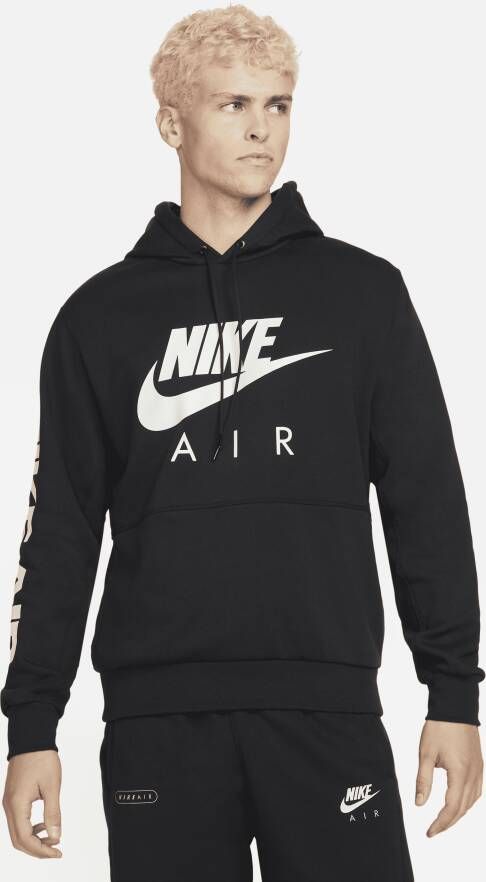 Nike Air Hoodie van geborstelde fleece voor heren Zwart
