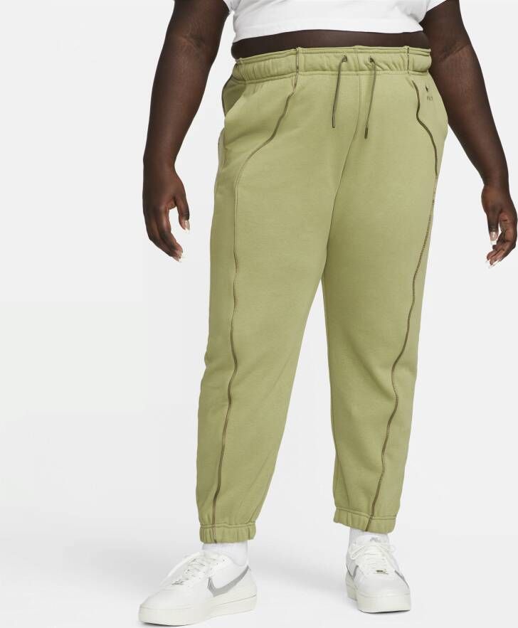 Nike Air Joggingbroek van fleece met halfhoge taille voor dames (Plus Size) Groen