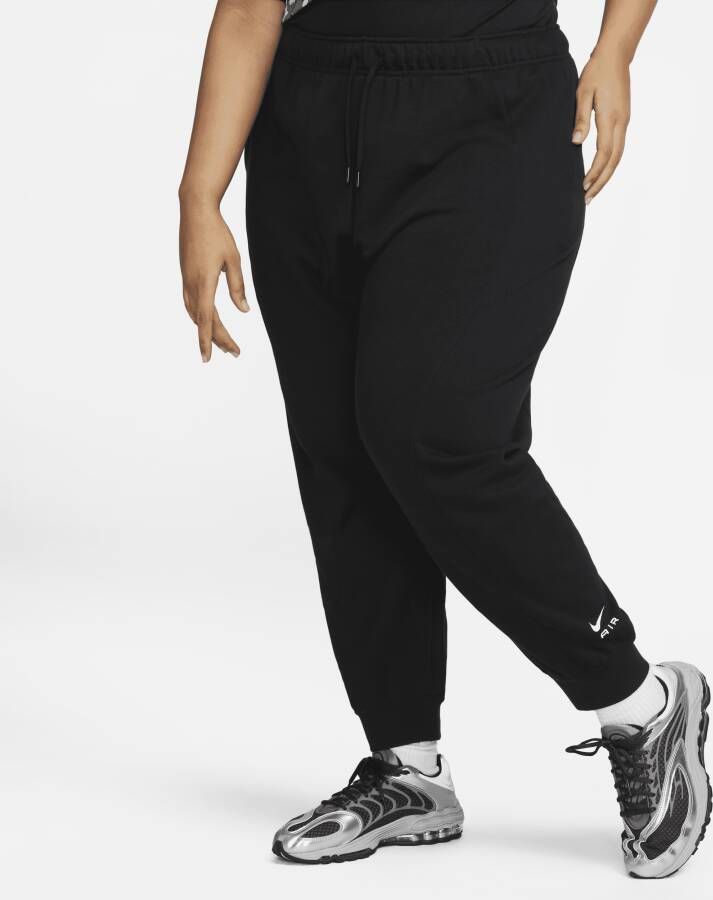 Nike Air Joggingbroek van fleece met halfhoge taille voor dames (Plus Size) Zwart