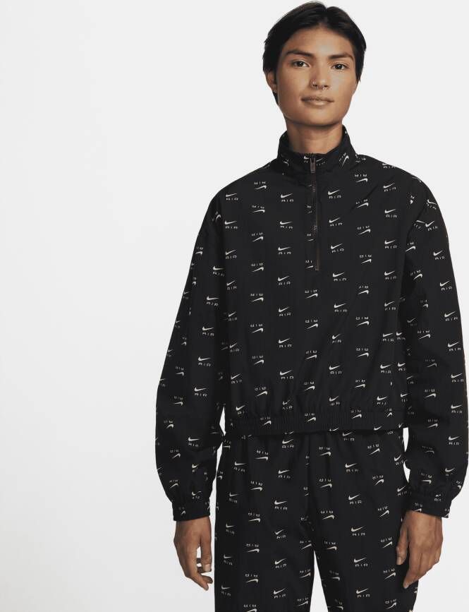 Nike Air 1 4-zip Mod Crop Woven Top Sweaters Kleding black maat: L beschikbare maaten:XS M L