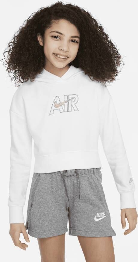Nike Air Korte hoodie van sweatstof voor meisjes Wit