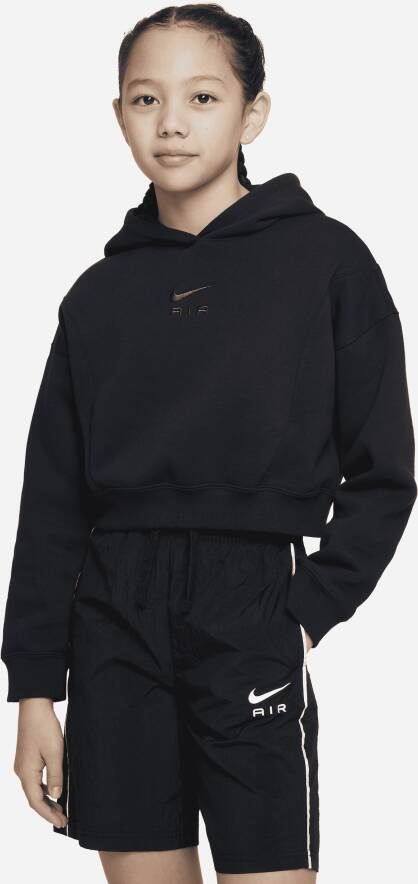 Nike Air Korte hoodie van sweatstof voor meisjes Zwart