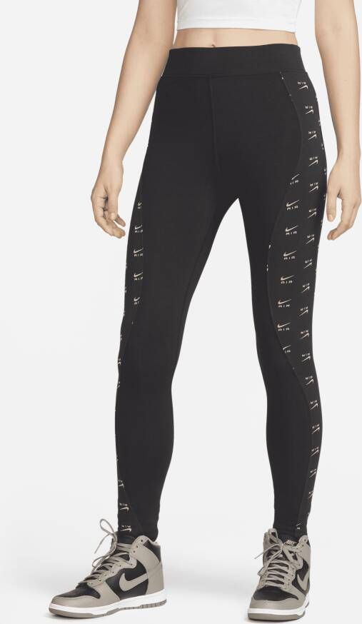 Nike Air Lange legging met hoge taille voor dames Zwart