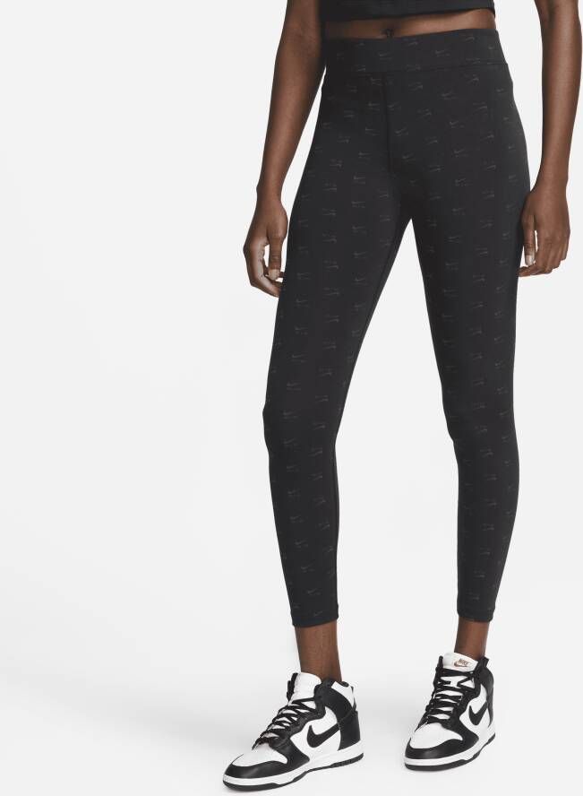 Nike Air Legging met hoge taille en print voor dames Zwart