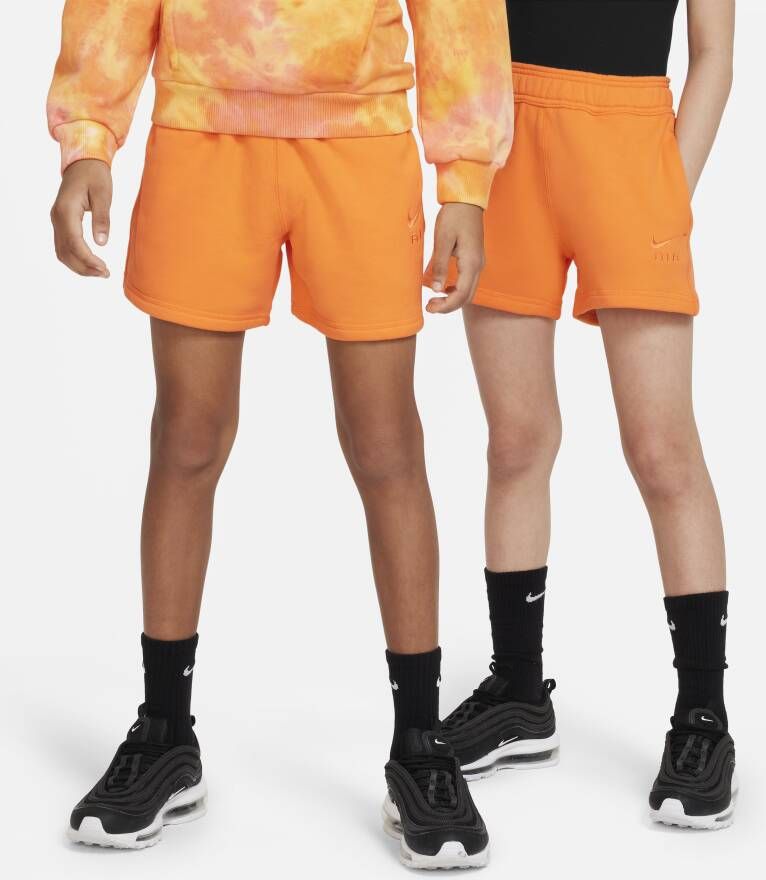 Nike Air Shorts van sweatstof voor kids Oranje