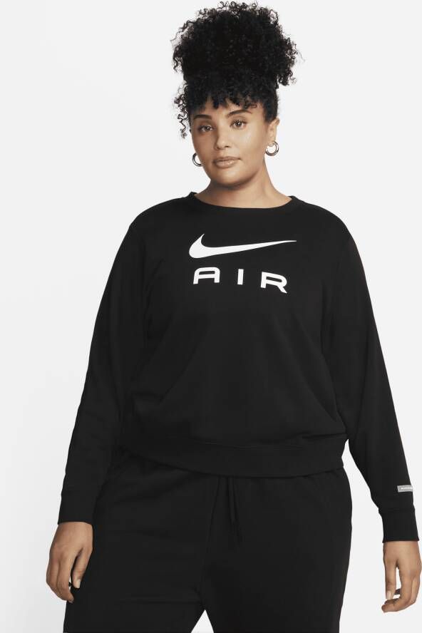 Nike Air Sweatshirt van fleece met ronde hals voor dames (Plus Size) Zwart