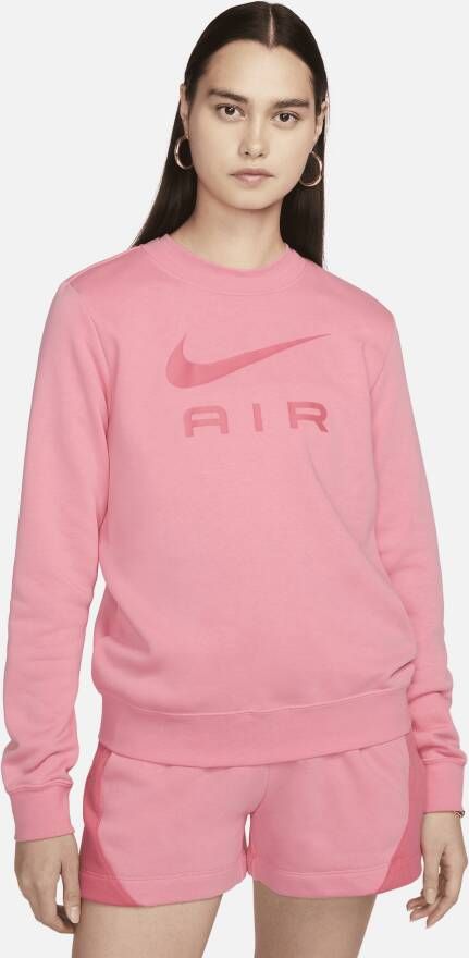 Nike Air Sweatshirt van fleece met ronde hals voor dames Roze