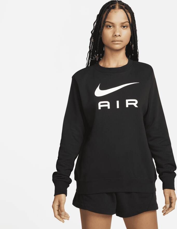 Nike Air Sweatshirt van fleece met ronde hals voor dames Zwart