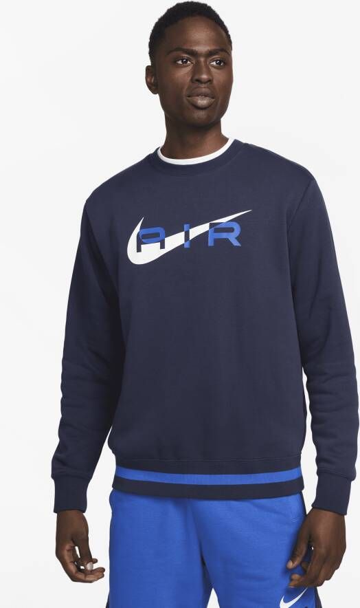 Nike Air sweatshirt van fleece met ronde hals voor heren Blauw