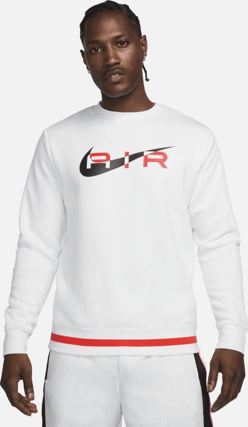 Nike Air sweatshirt van fleece met ronde hals voor heren Wit