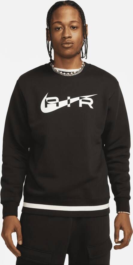 Nike Air sweatshirt van fleece met ronde hals voor heren Zwart