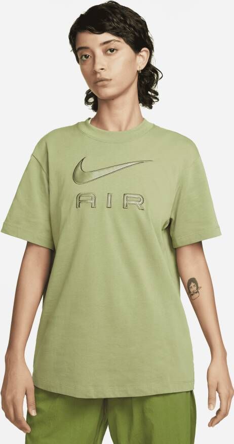 Nike Alligator Olive Tshirt met Swoosh Applicatie Green Dames