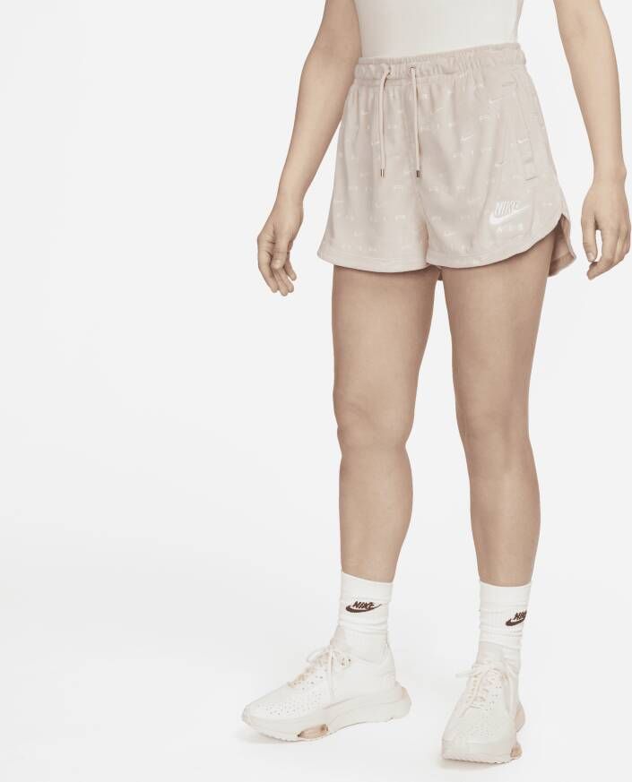 Nike Air Velours damesshorts met halfhoge taille Roze