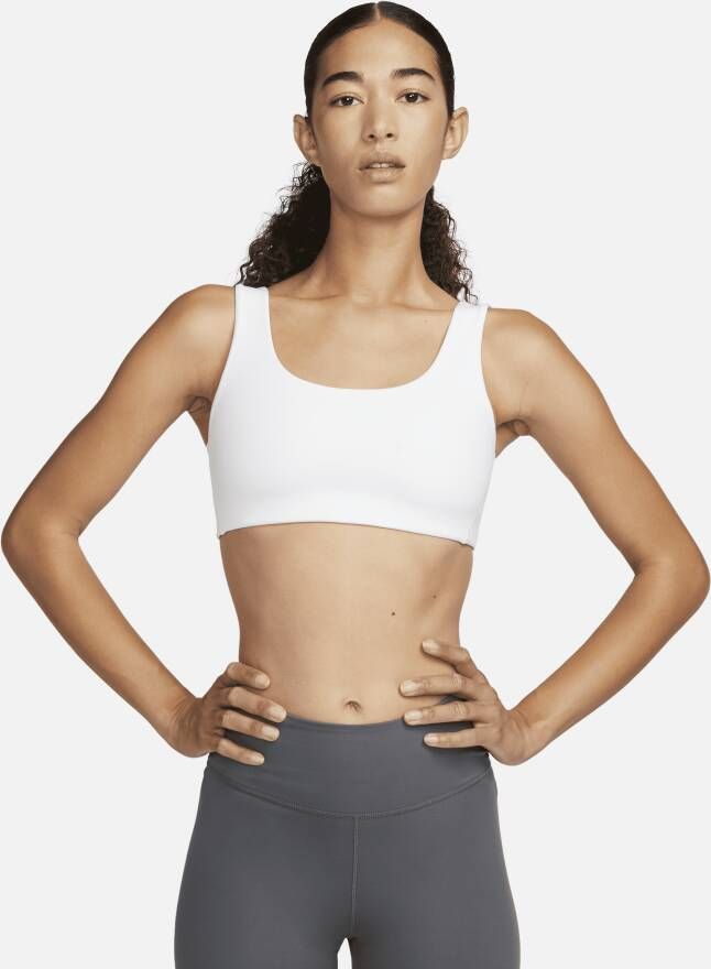 Nike Alate All U Licht gevoerde sport-bh met U-vormige hals en lichte ondersteuning Wit