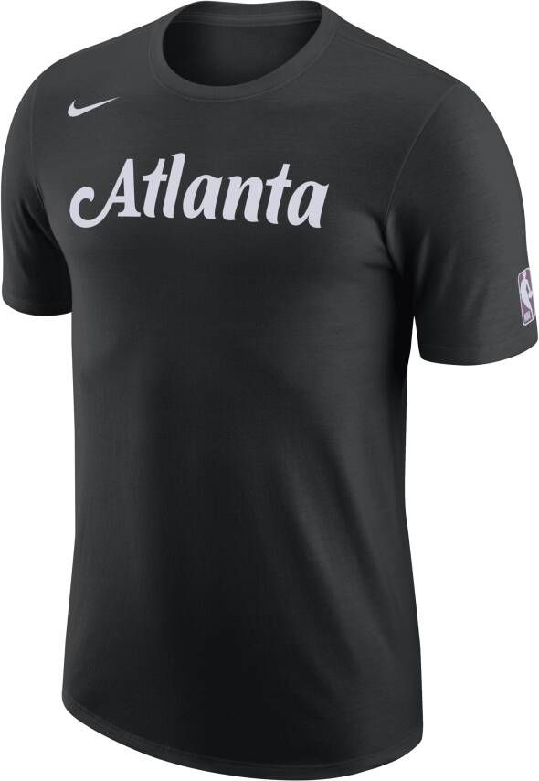 Nike Atlanta Hawks Earned Edition NBA-herenshirt met logo en Dri-FIT Zwart