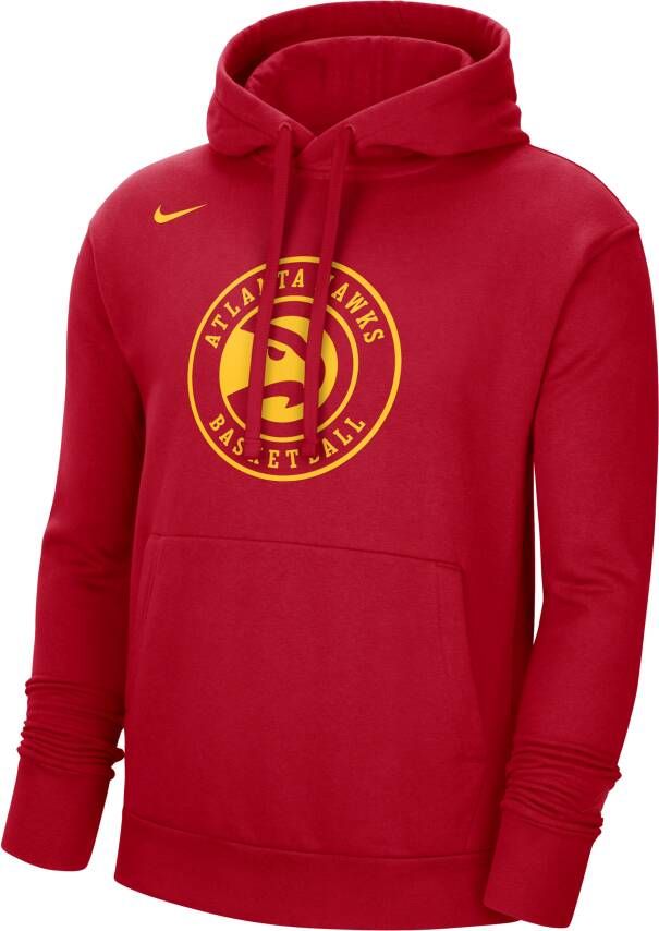 Nike Atlanta Hawks Essential NBA-fleecehoodie voor heren Rood