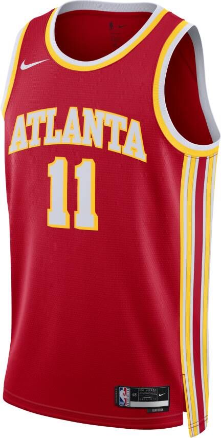 Nike Atlanta Hawks Icon Edition 2022 23 Dri-FIT Swingman NBA-jersey voor heren Rood