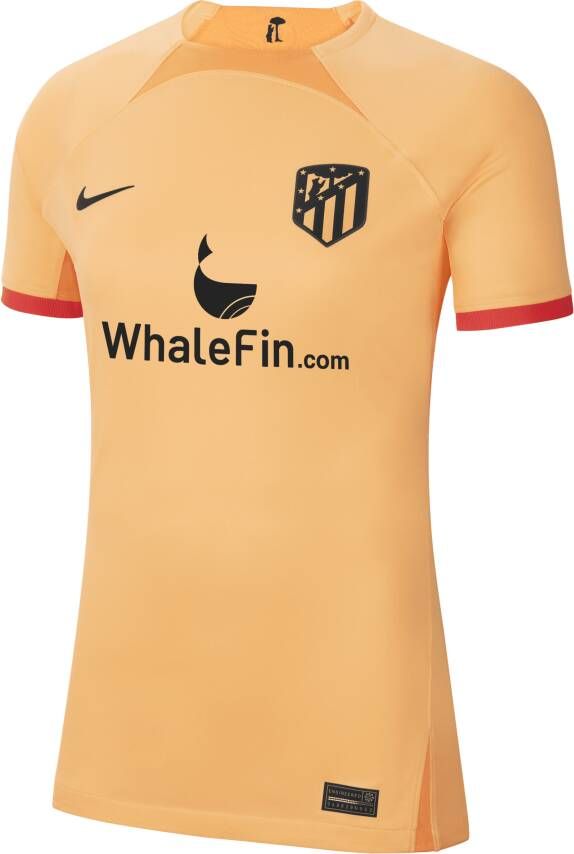 Nike Atlético Madrid 2022 23 Stadium Derde Dri-FIT voetbalshirt voor dames Oranje
