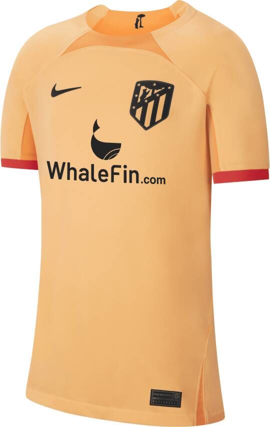 Nike Atlético Madrid 2022 23 Stadium Derde Dri-FIT voetbalshirt voor kids Oranje