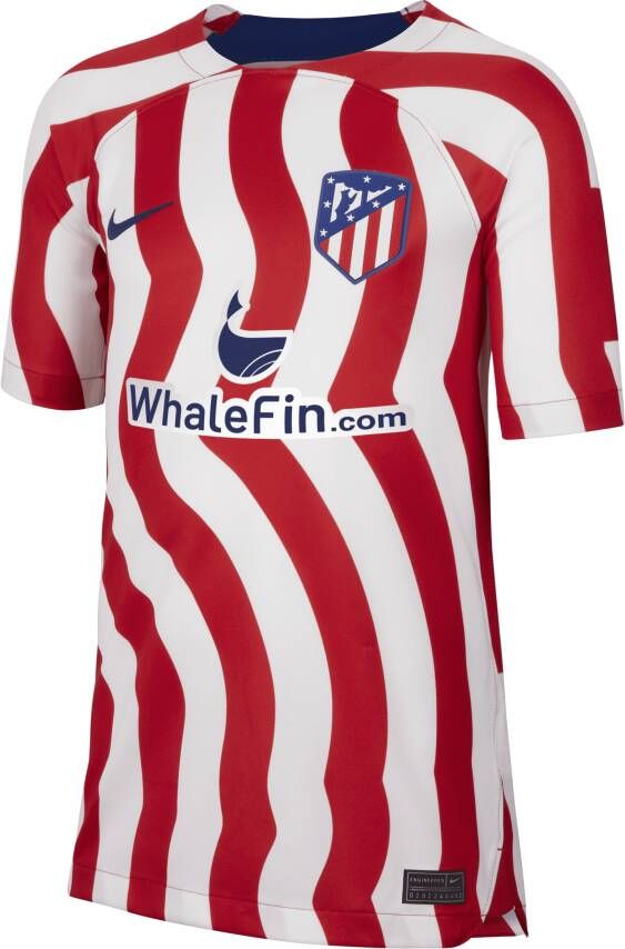 Nike Atlético Madrid 2022 23 Stadium Thuis voetbalshirt met Dri-FIT voor kids Wit