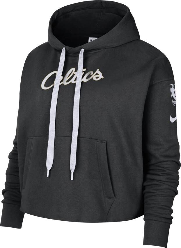 Nike Boston Celtics Courtside City Edition NBA-fleecehoodie voor dames Zwart
