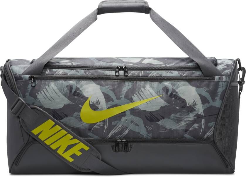 Nike Brasilia Sporttas met print (medium 60 liter) Grijs