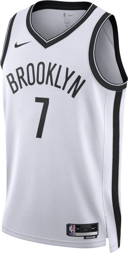Nike Brooklyn Nets Association Edition 2022 23 Swingman NBA-jersey met Dri-FIT Wit