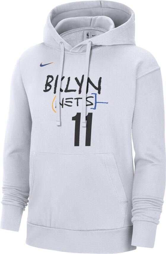 Nike Brooklyn Nets City Edition NBA-fleecehoodie voor heren Wit
