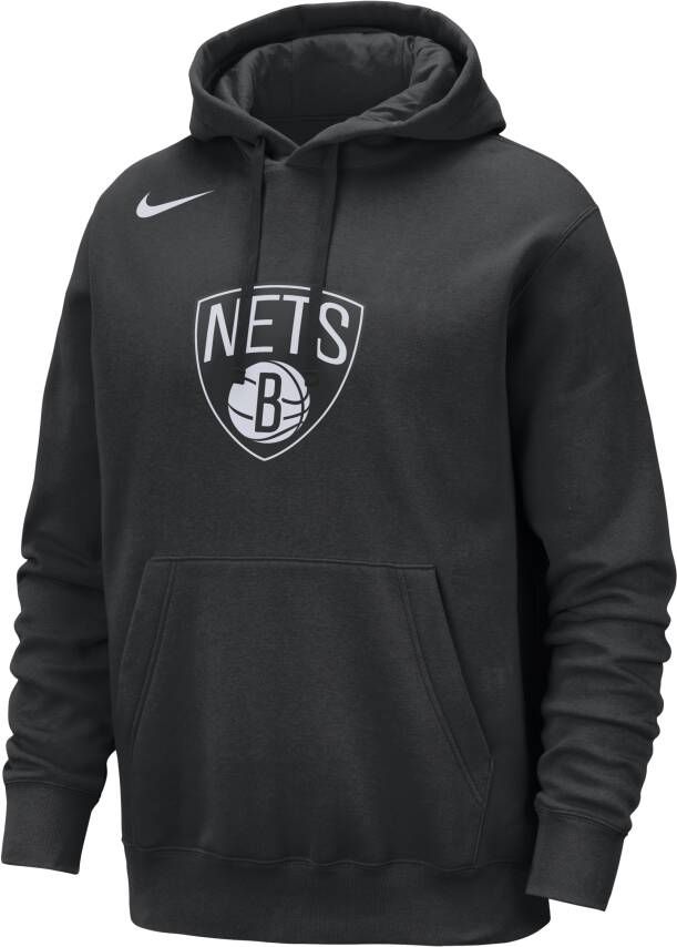Nike Brooklyn Nets Club NBA-hoodie voor heren Zwart