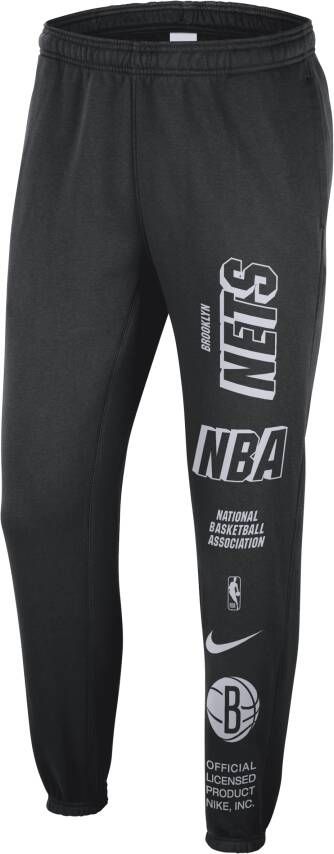 Nike Brooklyn Nets Courtside NBA-fleecebroek voor heren Zwart