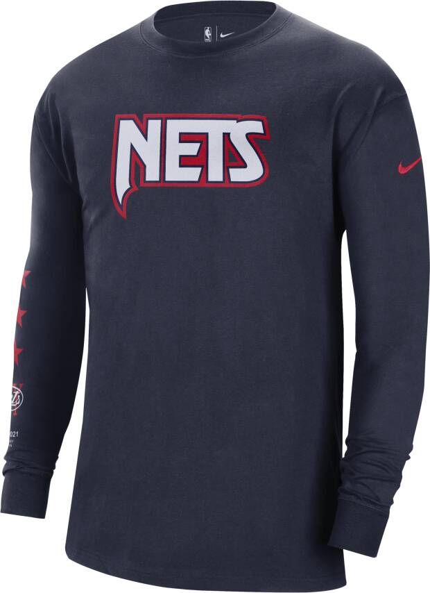 Nike Brooklyn Nets Courtside NBA-shirt met lange mouwen voor kids Blauw
