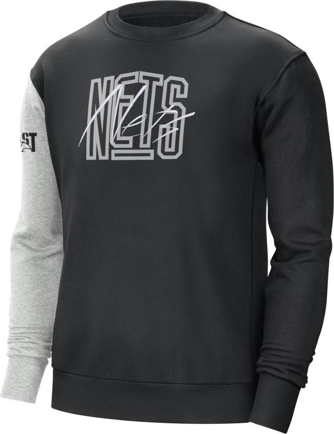 Nike Brooklyn Nets Courtside NBA-sweatshirt van fleece voor heren Zwart