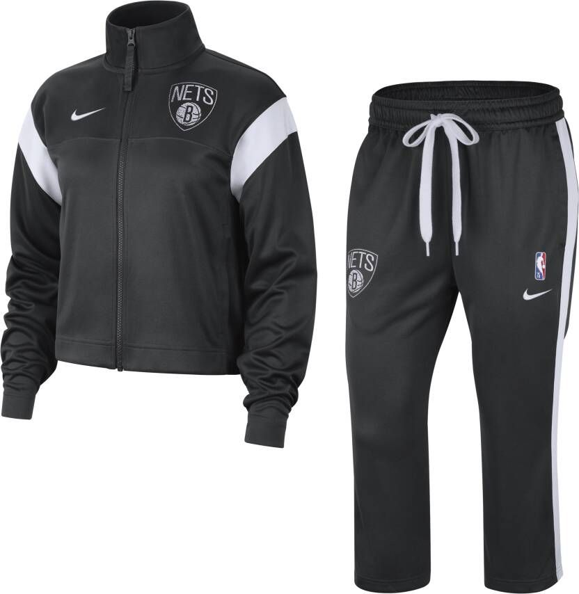 Nike Brooklyn Nets Courtside NBA-trainingspak voor dames Zwart