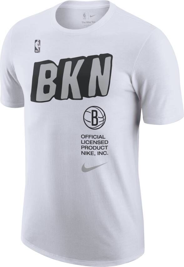 Nike Brooklyn Nets Block Tee Wit White Heren