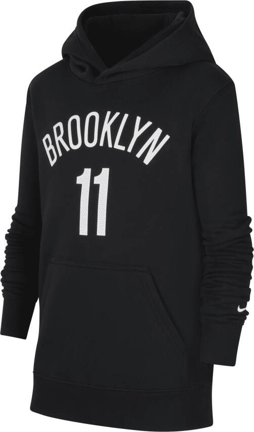 Nike Brooklyn Nets NBA-hoodie van fleece voor kids Zwart