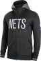 Nike Brooklyn Nets Showtime NBA-hoodie met rits en Dri-FIT voor heren Zwart - Thumbnail 1