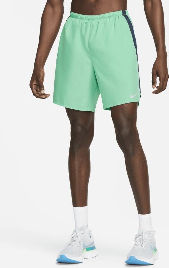 Nike Challenger Hardloopshorts met binnenbroek voor heren (18 cm) Groen