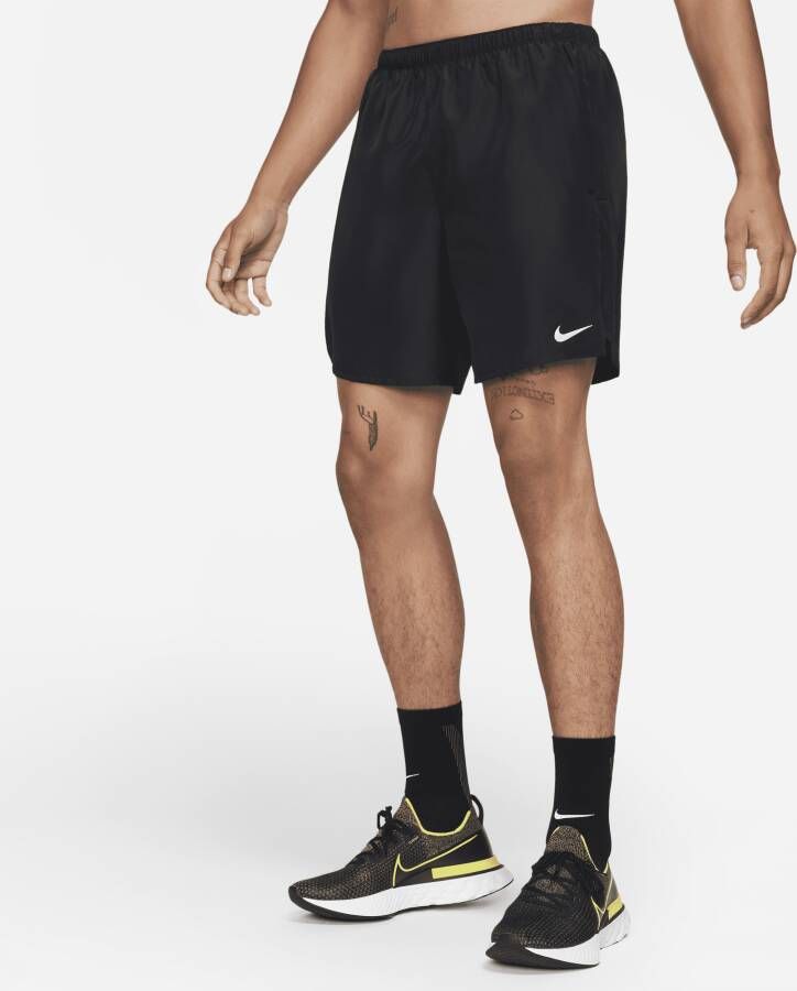 Nike Challenger Hardloopshorts met binnenbroek voor heren (18 cm) Zwart
