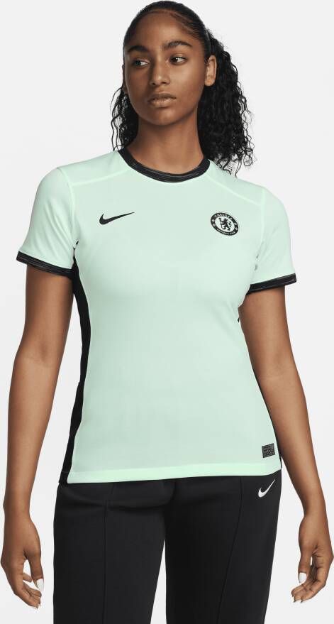 Nike Chelsea FC 2023 24 Stadium Derde Dri-FIT voetbalshirt voor dames Groen