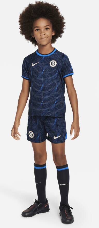 Nike Chelsea FC 2023 24 Uit Dri-FIT driedelig tenue voor kleuters Blauw