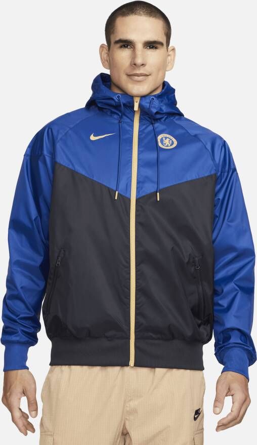 Nike Chelsea FC Sport Essentials Windrunner geweven voetbaljack met capuchon voor heren Blauw