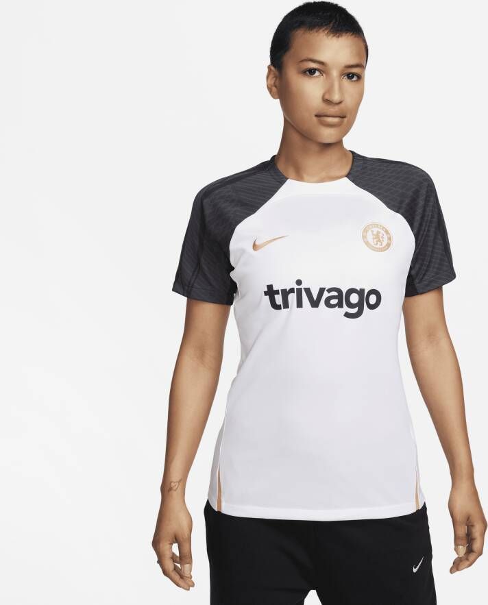 Nike Chelsea FC Strike Dri-FIT knit voetbaltop voor dames Wit