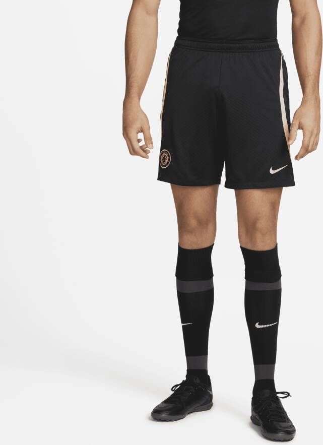 Nike Chelsea FC Strike knit voetbalshorts met Dri-FIT voor heren Zwart