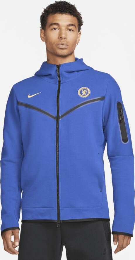 Nike Chelsea FC Tech Fleece Windrunner hoodie met rits over de hele lengte voor heren Blauw