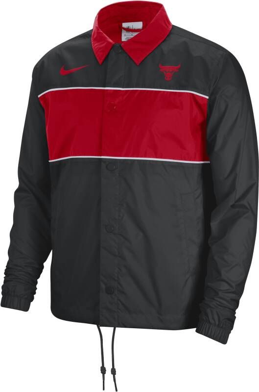 Nike Chicago Bulls Courtside Licht NBA-herenjack met drukknoopsluiting Zwart