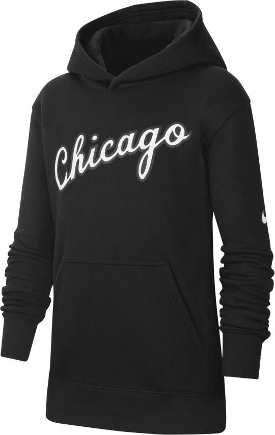 Nike Chicago Bulls Essential NBA-fleecehoodie voor kids Zwart