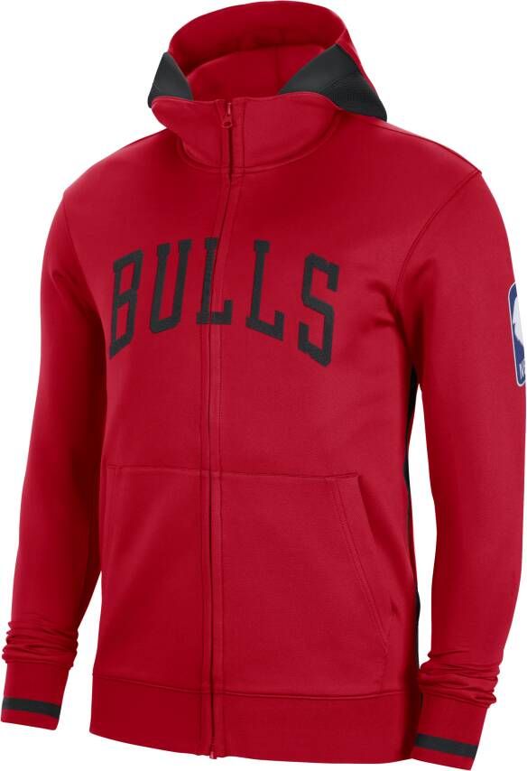 Nike Chicago Bulls Showtime NBA-hoodie met rits en Dri-FIT voor heren Rood