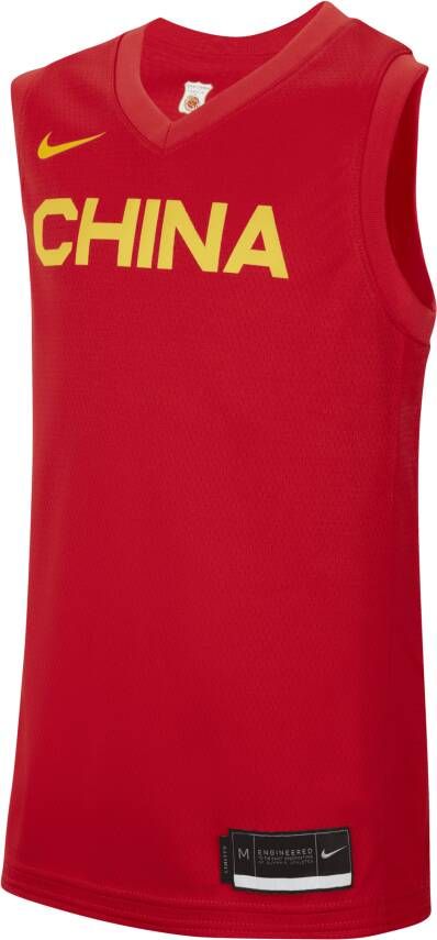 Nike China (Road) basketbaljersey voor kids Rood