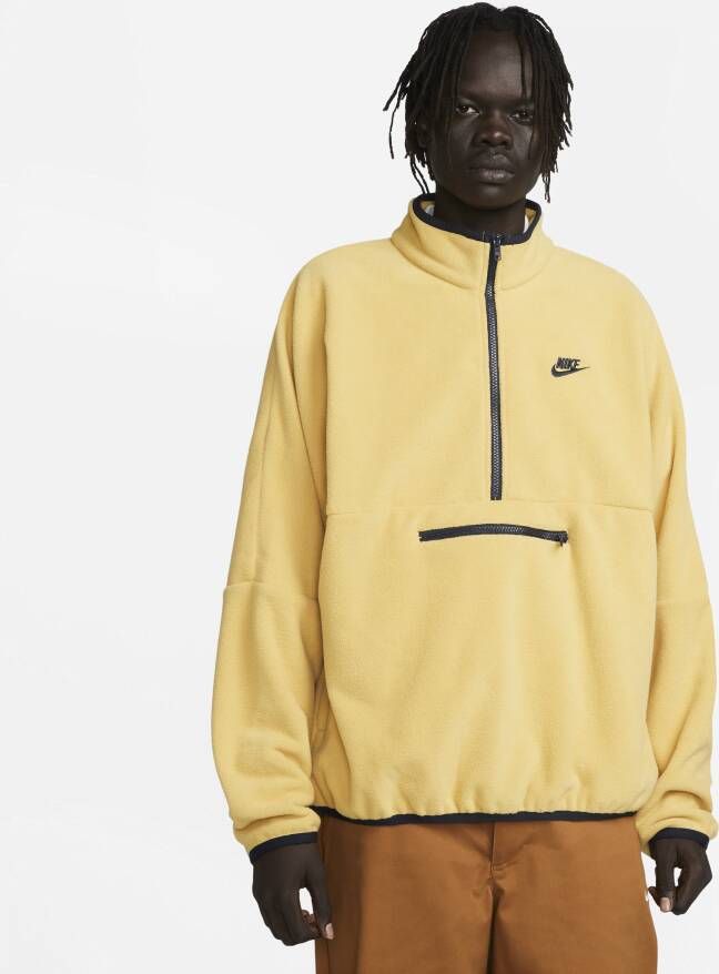 Nike Club Fleece+ Fleecetop met halflange rits voor heren Bruin