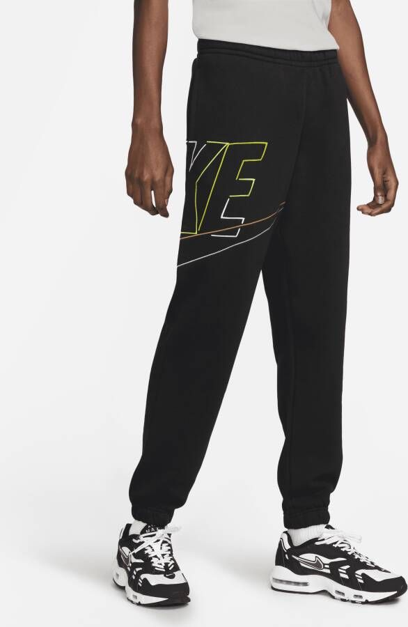 Nike Club Fleece+ Geborstelde herenbroek Zwart